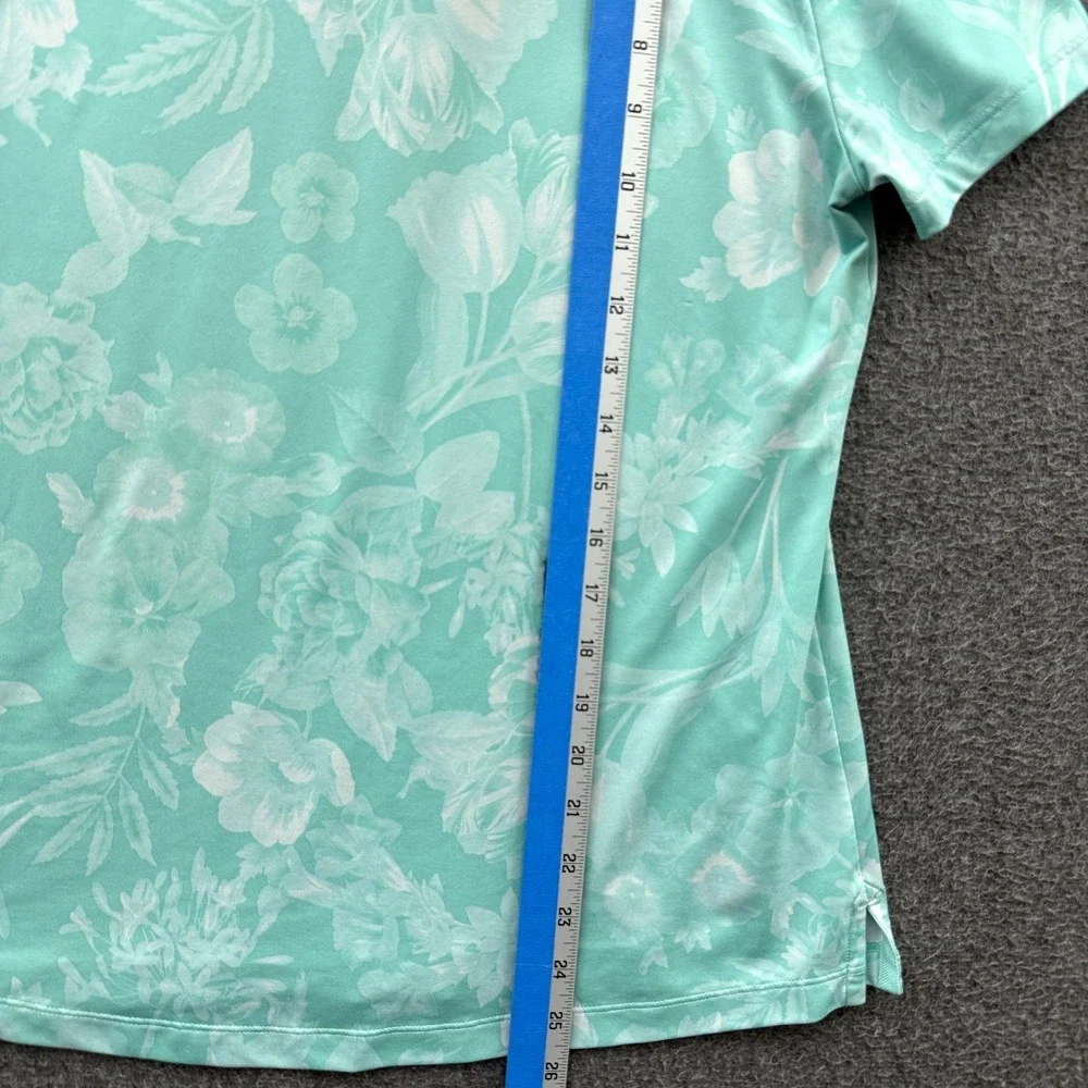 Nike Dri-Fit Womens Small Isleworth Golf Polo Shirt Green Floral AJ5319-307